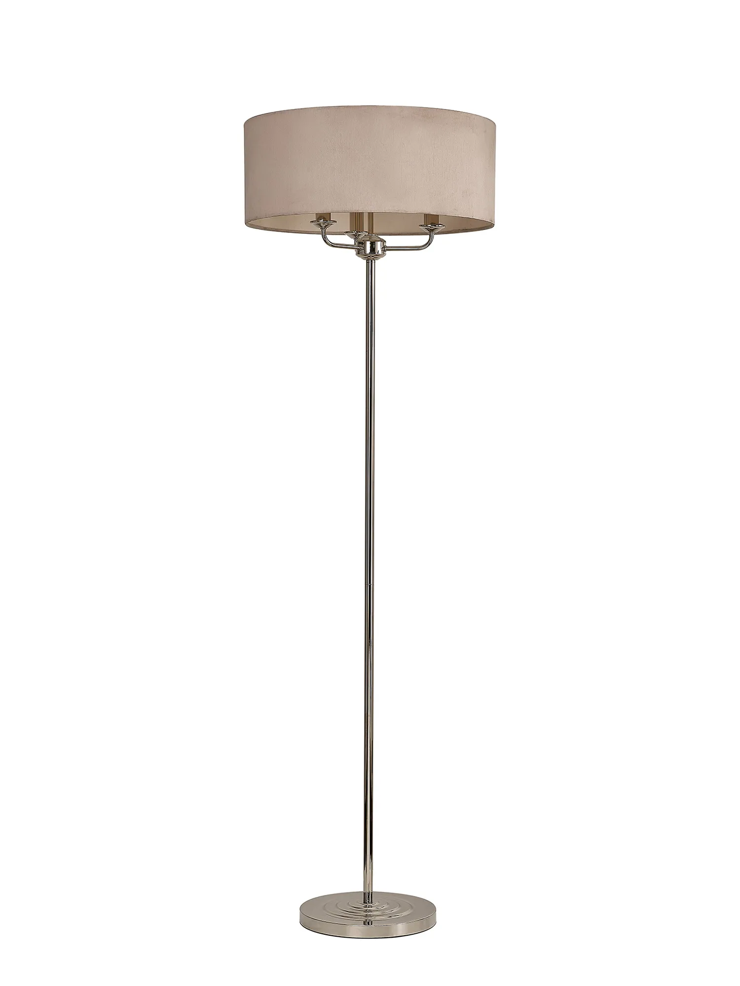 Banyan 45cm 3 Light Floor Lamp Polished Nickel; Nude Beige DK0896  Deco Banyan PN NU